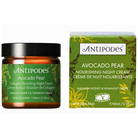 Best Collagen Boosting Vegan Night Cream Jar and Box from Antipodes 