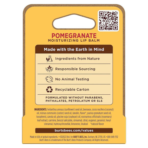 Burt's Bees Moisturising Lip Balm with Pomegranate