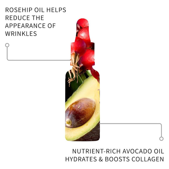 Top Natural Face Oil with Avocado Oil, Rosehip Oil & Macadamia Oil - certified Organic