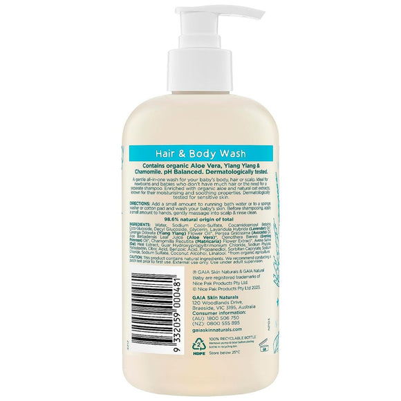 Baby Hair & Body Wash with organic Aloe Vera and Chamomile