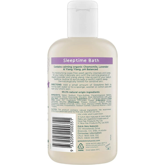 Australian made Natural Baby Bath with calming organic Chamomile and Lavender