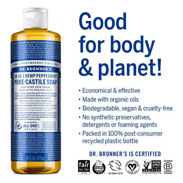 Pure-Castile Liquid Soap - Peppermint 473ml - 0