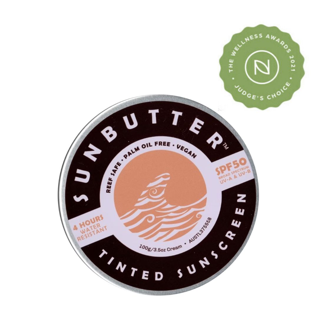 Water Risistant Sunscreen SunButter Tinted SPF50 Water Resistant Sunscreen | Oz Green Oasis