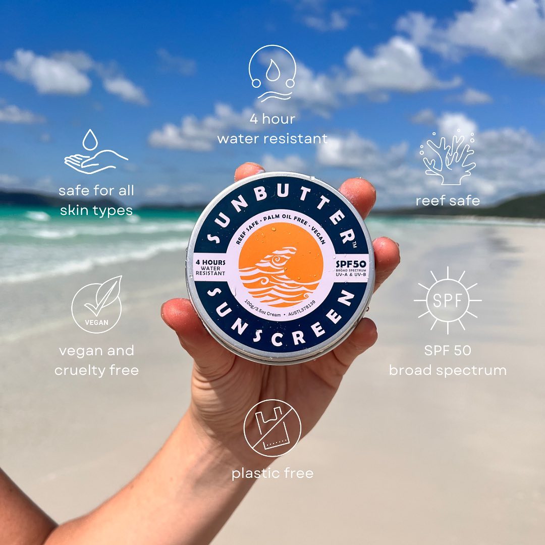 Water Risistant Sunscreen SunButter SPF50 Water Resistant Sunscreen | Oz Green Oasis