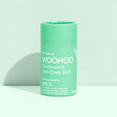 Australian-made Woohoo WILD Natural Deodorant & Anti-Chafe Stick 60g on a light green background